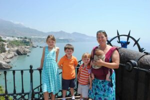 local tourist military spouse and kids playing local tourist while stationed overseas in Spain